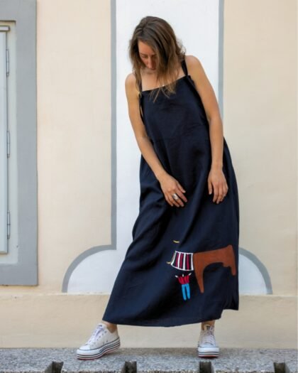 Auroch with Golden Horns - Dark Blue